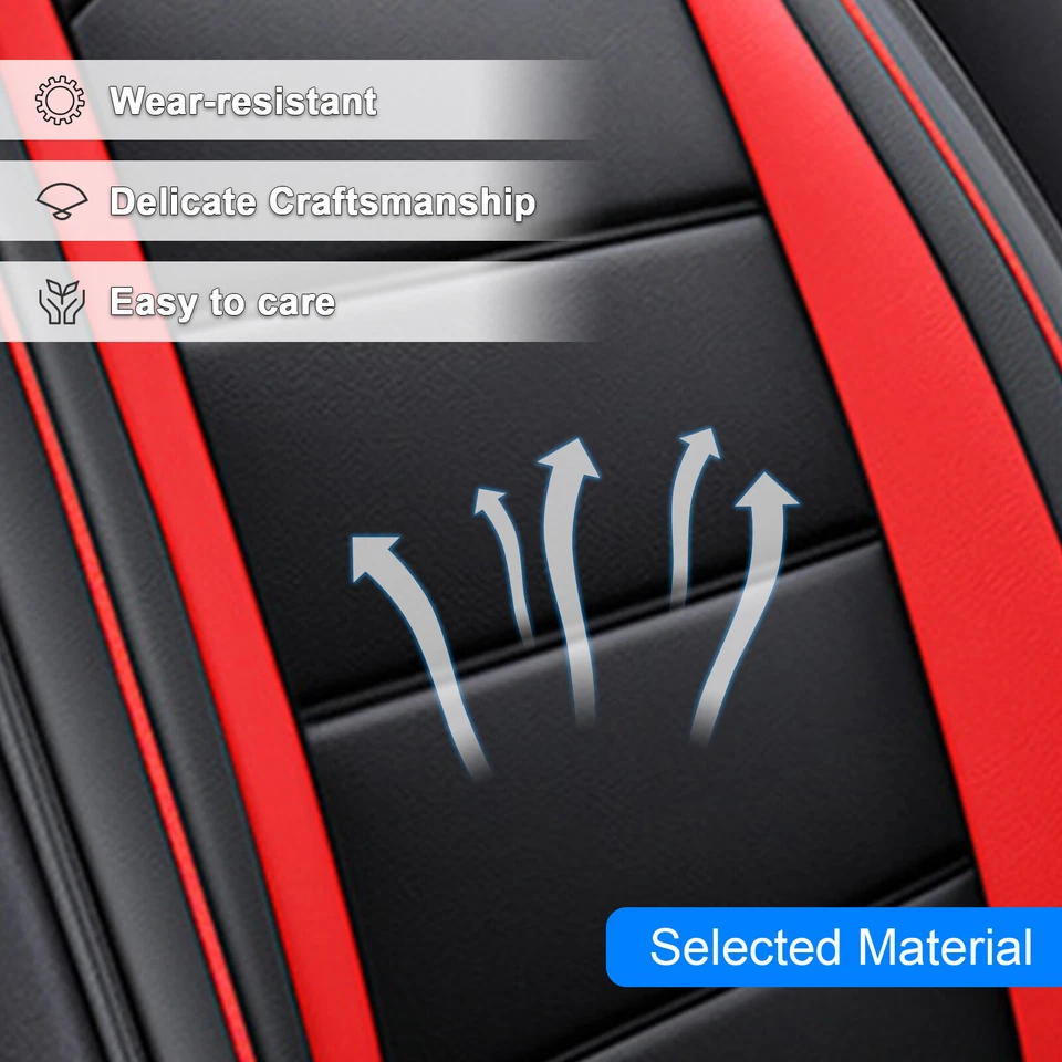 For Nissan PU Leather Car Seat Covers 2/5 Seats Front Rear Seat Protector - Image 4 of 4