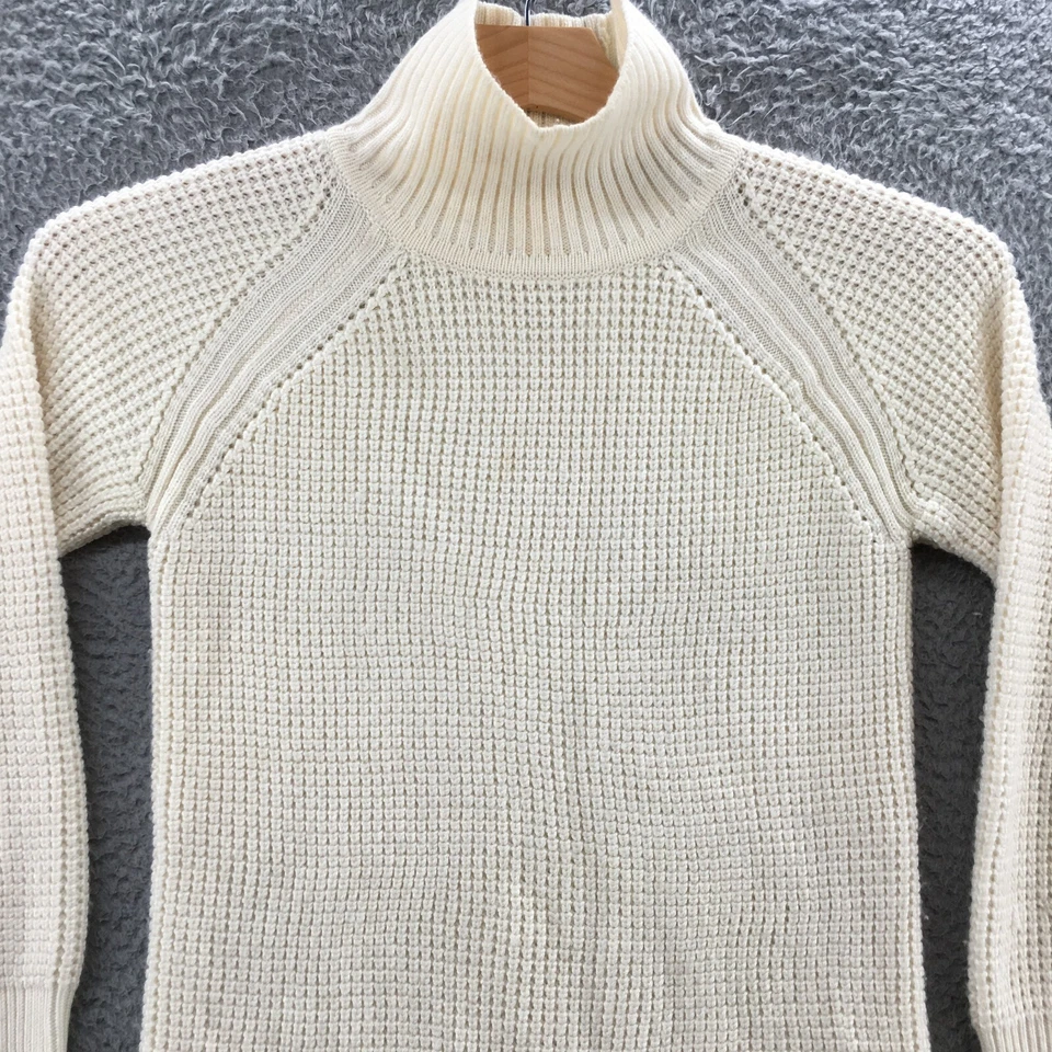 Suéter Top Banana Republic Cuello Tortuga Para Mujer XS Beige Mezcla Lana Manga Raglán Foto 2 de 4