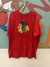 Chicago Blackhawks Patrick Sharp Signed XXL  Red T Shirt Adidas Hockey