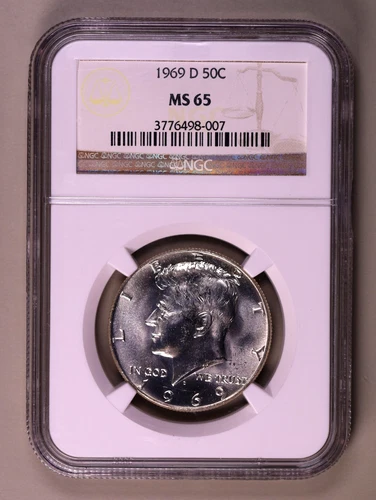 1969-D Silver Kennedy Half Dollar NGC MS65 ***RARE ORIGINAL 40% SILVER COIN***