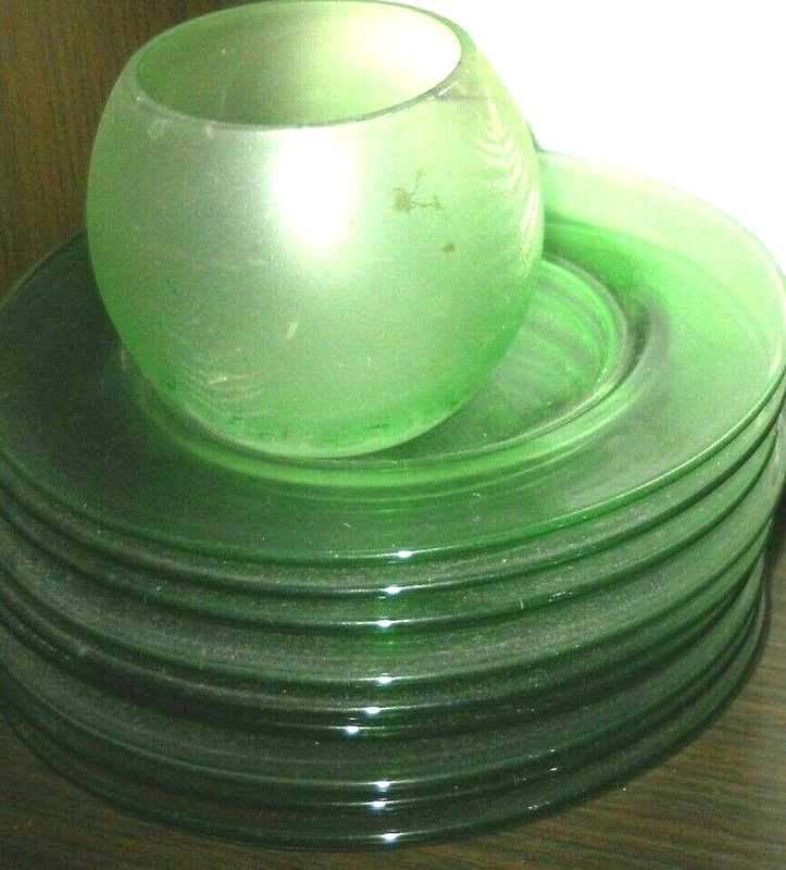 FOR LOCAL PICK UP ONLY - Approx. 50 pieces of green glass, mixed items