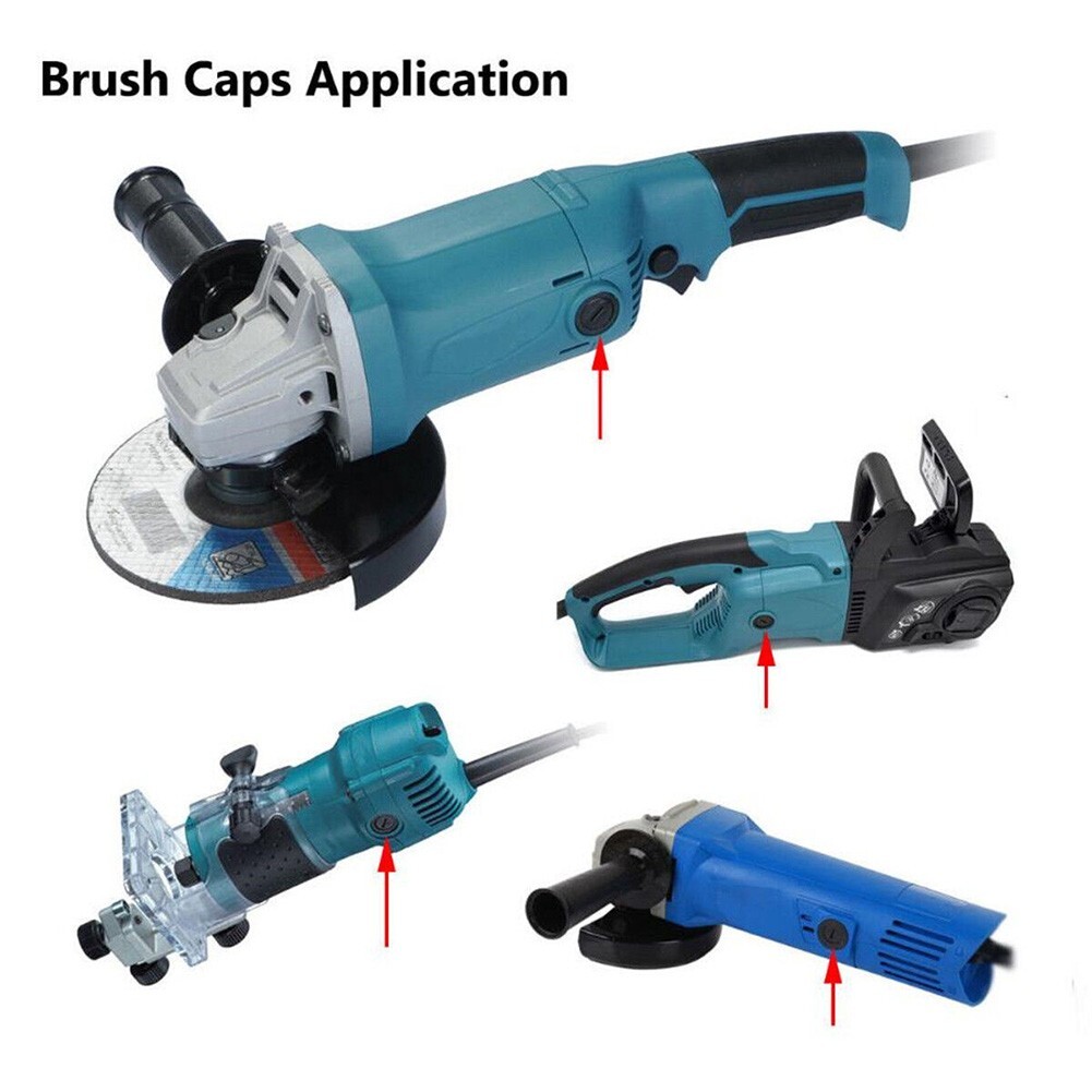 Motor Accessories Carbon Brush Cover Plastic Cover 13mm 22mm 2Pcs Black