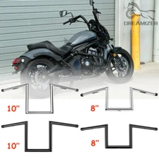 8" 10" Rise 1" Ape Hanger Handlebar Z-Bar For Kawasaki Vulcan VN S 650 800 900