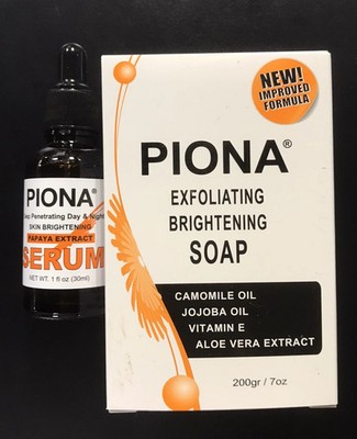 Piona Brightening lightening Body Soap (7oz) & Serum (1oz) SET