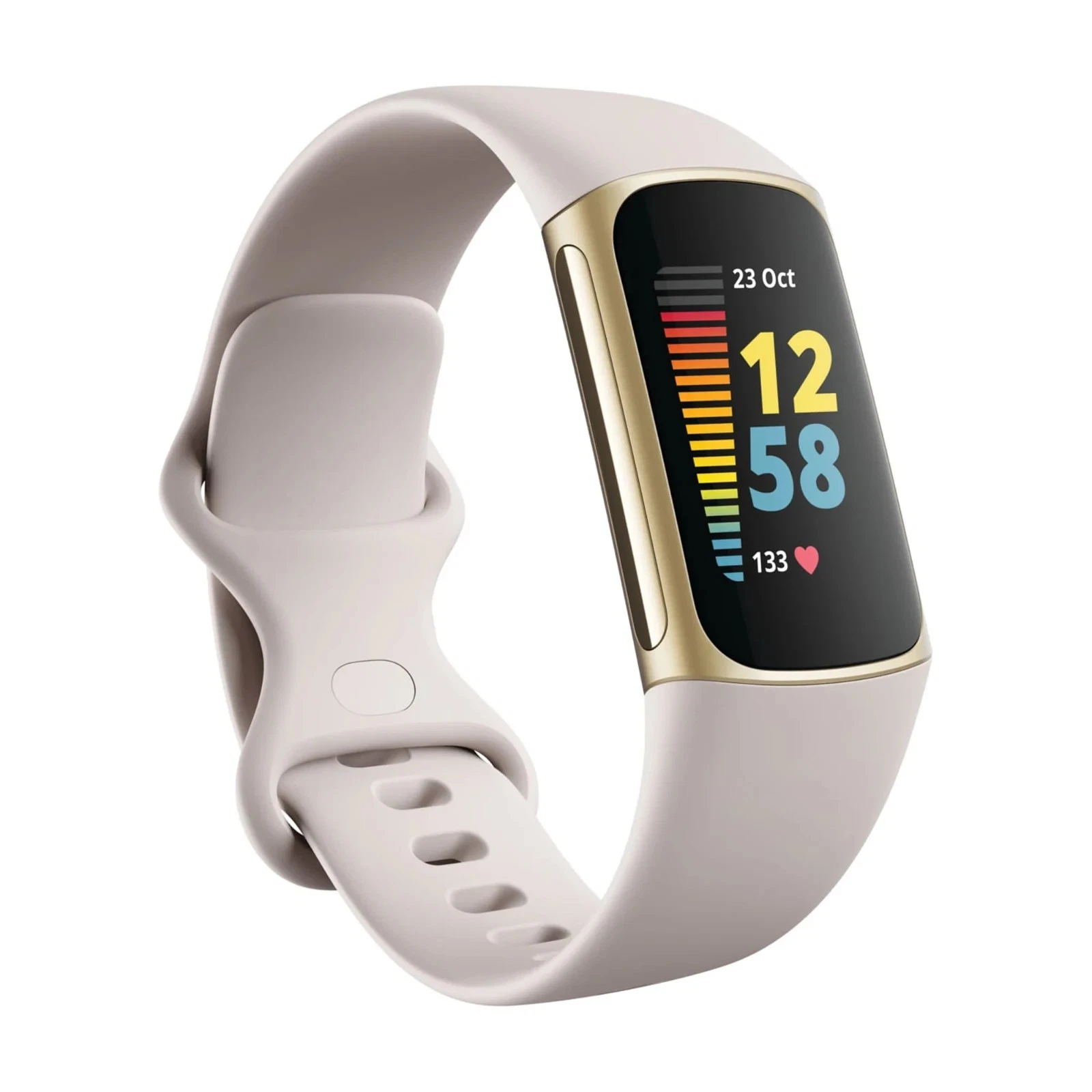 Fitbit Charge 5 Lunar White/Soft Gold Activity Tracker NIB Sealed