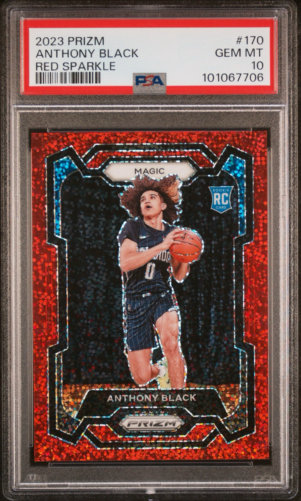 2023 PANINI PRIZM RED SPARKLE #170 ANTHONY BLACK ROOKIE RC PSA 10