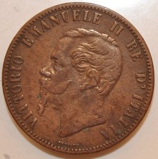 アンティーク 10センテシミ1866年 Italy 10 Centesimi KM 11.3 Prices