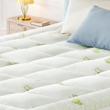 Cooling Mattress Topper Bamboo Viscose Deep Pocket 8-16" Bed Pad
