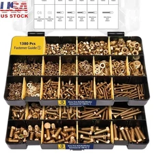 1380 Piece Metric Hex Bolt & Nut Assortment Carbon Steel Hardware Kit
