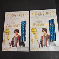 NIB Lot of 2 Harry Potter Valentines Packages w Pencils 32 Cards