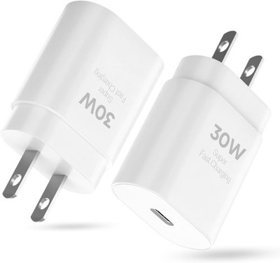 30W USB Type C Charger Block, Fast Charging USBC Power Adapter 2 PACK, White 