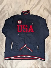 2020 US Olympic Team USA Polo Ralph Lauren Jacket Mens L Navy Blue Full Zip