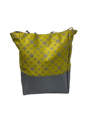 russet 2-way candle shoulder bag in green with all-over print