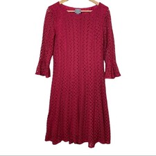 Rabbit Rabbit Rabbit Crochet Lace Dress Dark Pink Magenta Large