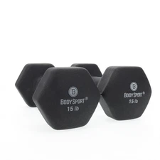 2 Dumbbells, Pair, Body Sport Premium Neoprene Dumbbell Weight-Strength Training