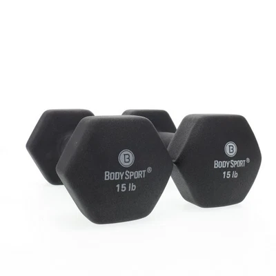 2 Dumbbells, Pair, Body Sport Premium Neoprene Dumbbell Weight-Strength Training