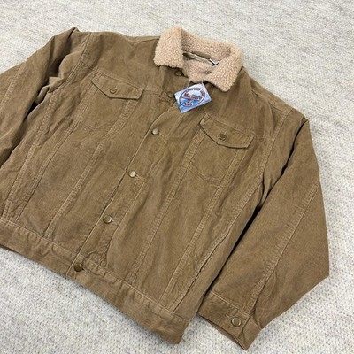80s Marlboro Leisure Wear カーディガン 48 ブラウン Vintage Marlboro Jacket Mens Medium Brown Corduroy Sherpa Lined