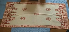 Antique/Vintage Handmade Table Runner / Doily – Brown, White & Beige – 33" x 14"