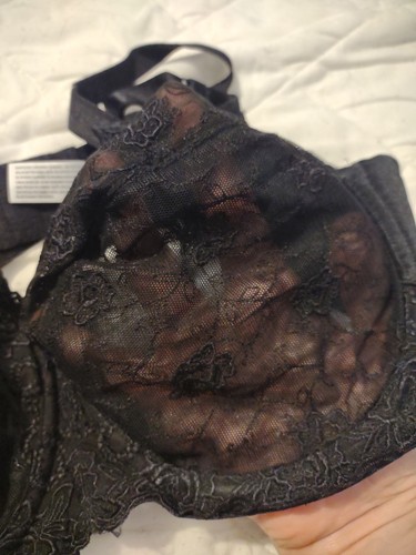 Wacoal Bra Renaissance Rose Underwire Embroidered Lace 85720 Black Sz 40D - Picture 5 of 6