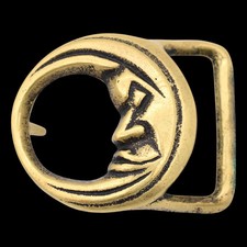 Solid Brass 1970s Man in the Moon Vintage Hippie Belt Buckle by Trinity Buckle