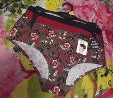 3 NEW PRIMA VALENTINA 84314 BWNFL NO PANTY LINES MICROFIBER HIPSTER PANTIES M