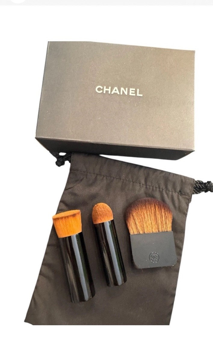 CHANEL Makeup Brush Set – 3 Brushes + Original Pouch & Box | eBay