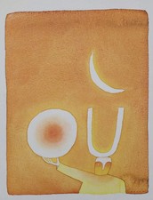 Jean-Michel FOLON – Heliogravur "Die Sonne" – Signiert – Moderne Kunst – 1982