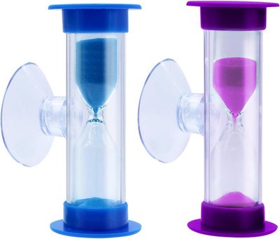 2 Stück Sanduhr Für Kinder, 2 Minuten 3 Minuten Sanduhren Set Mit Saugnapf, Sand
