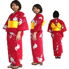 3p set /Red goldfish pattern yukata/women/Japanese summer Kimono/Japan