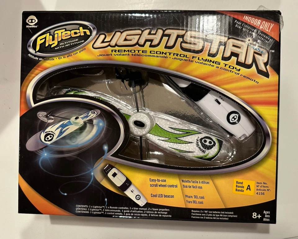 WowWee FlyTech Lightstar Remote Control Flying Toy New In Box - Image 2 of 4