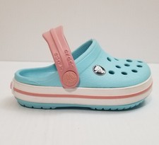 Crocs Unisex Kids Crocband Clogs Ice Blue/White Size 4 C Little Kid Sandals