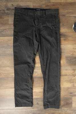 Indian Terrain Mens 30 Brooklyn Slim Fit Gray Corduroy Straight Leg Casual Pants