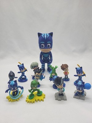 PJ Masks 6'' Talking Catboy - Works! & 12 Mini Figures - Very Nice!