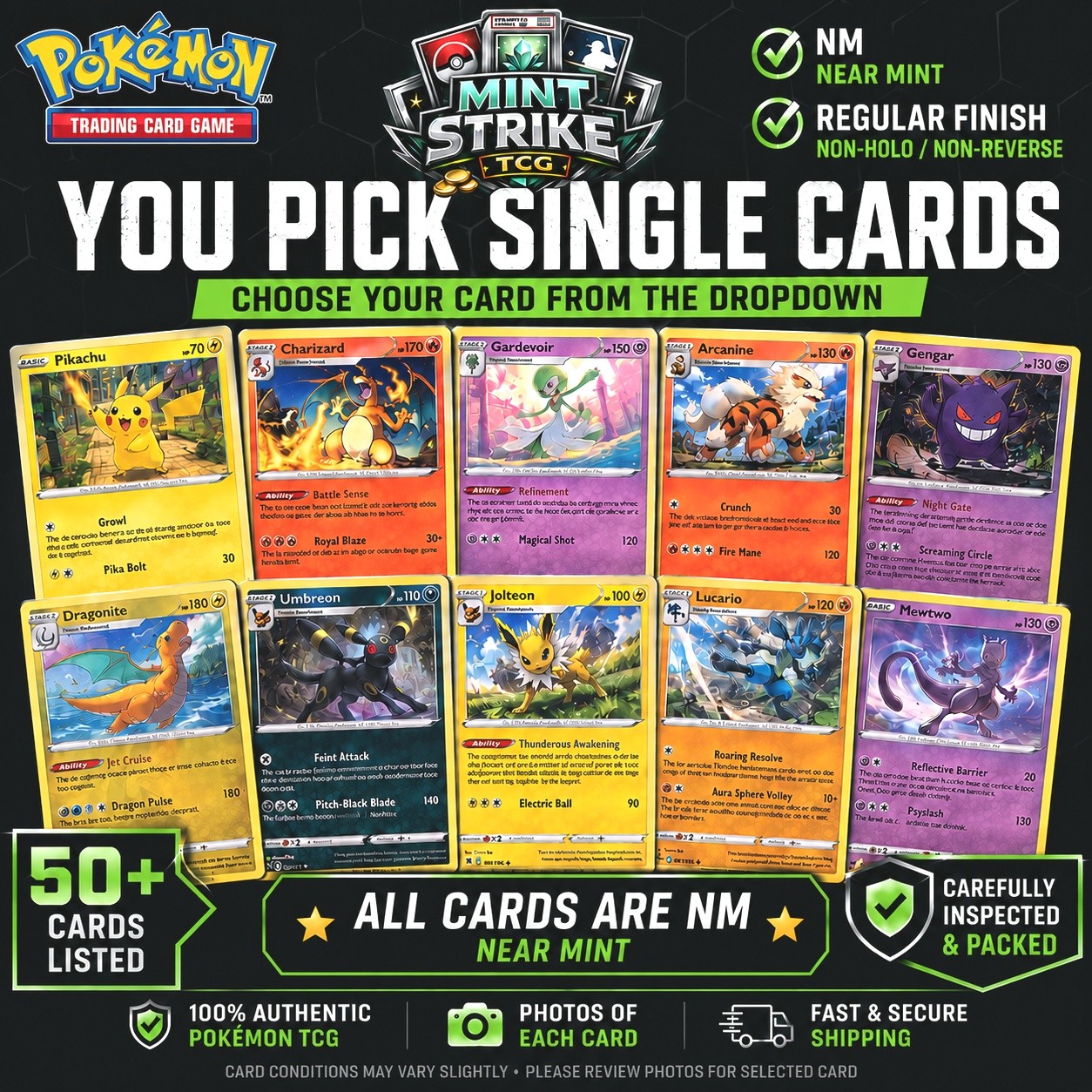 Pokemon TCG You Pick Regular Finish NM ( PC-011 )