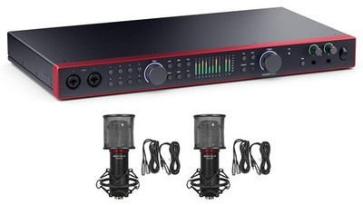 Focusrite SCARLETT 18I20 4G 4th Gen Audio Recording Interface+(2) Studio Mics