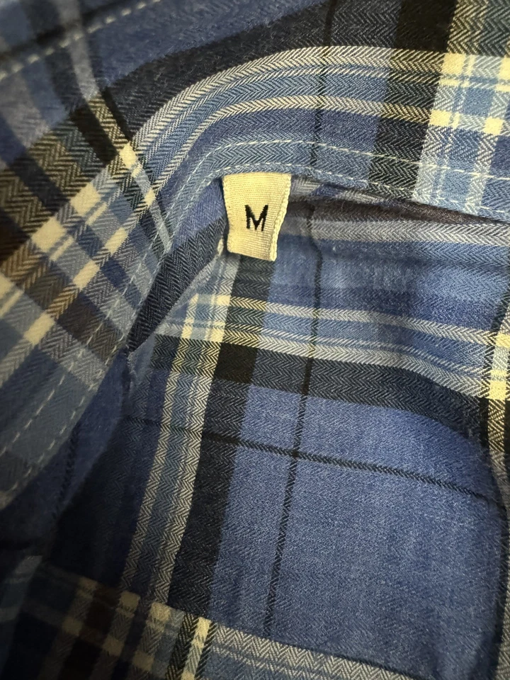 Camisa de algodón Mastai Ferretti para hombre azul a cuadros manga larga con botones Foto 2 de 4