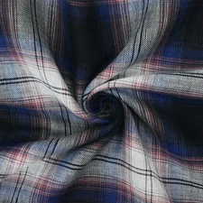 Blue-Pink-Multi Famous Maker Cotton Plaid Double Gauze Woven Fabric