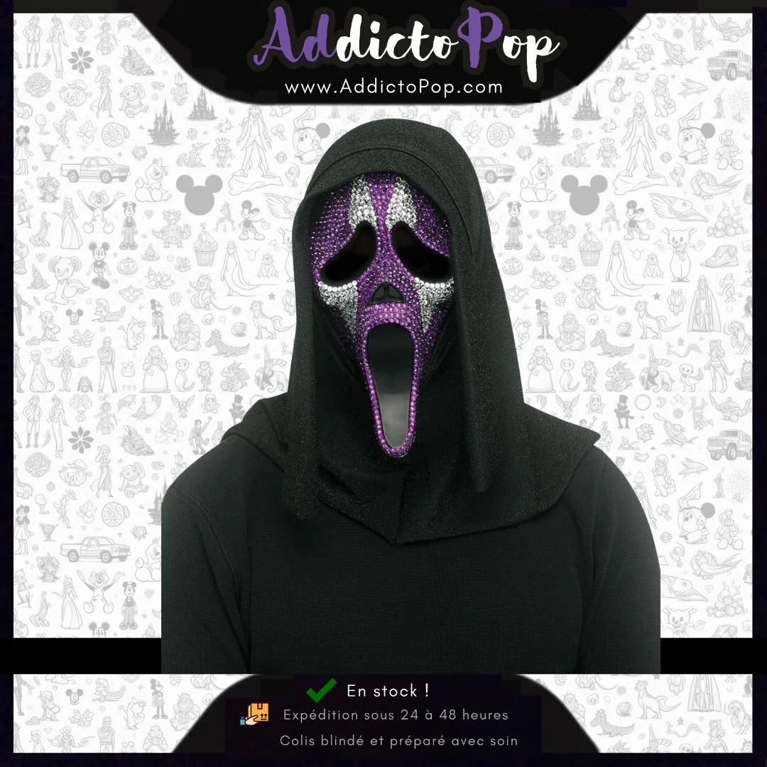 Masque de Scream style Jester effet bling idéal pour soirée Halloween
