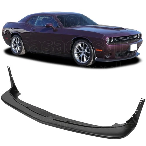 Front Bumper Lip Lower Splitter For 15-20 Dodge Challenger, Black PU SRT Style