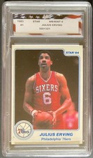Julius Erving SP 1983-84 Star Co. #1 Graded AGC NM-MT 8 - Philadelphia 76ers