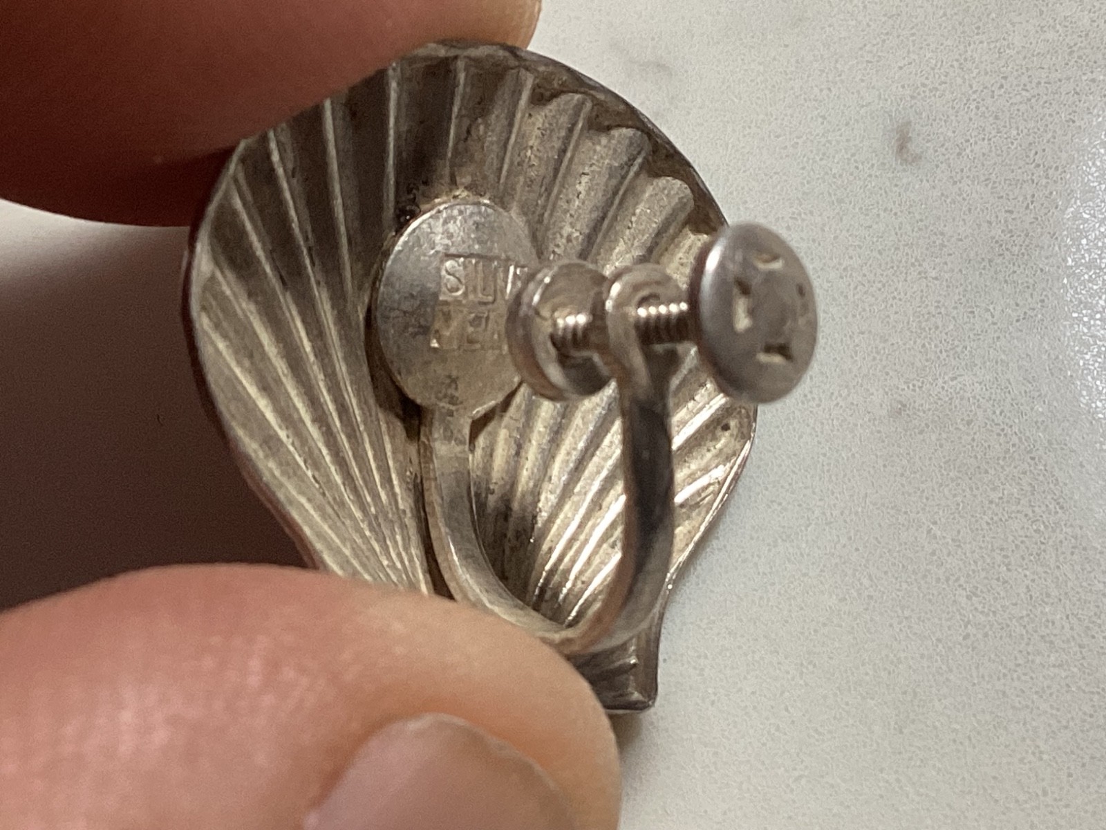 AUTHENTIC SIGNED STERLING SILVER SHELL SCREW BACK… - image 6