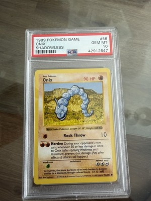 1999 Pokemon Base Onix Shadowless PSA 10
