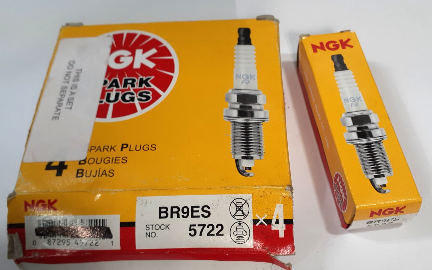 SET OF 4 NEW NGK SPARK PLUGS BR9ES 5722 Pre Gapped B9ES 2611 Replacement BR9ES