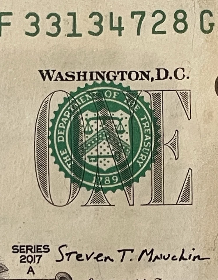 Lot Of 4 $1 ERROR NOTES. High Seal, Miss-cut & Ink? ERRORS. With Holders - Image 3 of 4