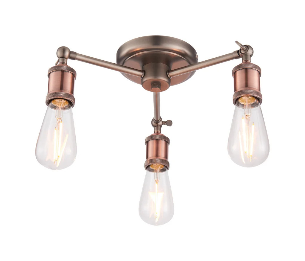 Ceiling Light Copper Hal 3 Aged Pewter & Endon 76124