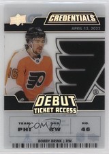 2022 Upper Deck Credentials Debut Ticket Access Acetate 123/249 Bobby Brink 0ku2