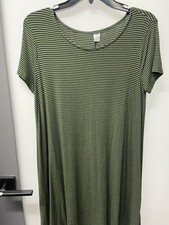 Ladies Old Navy Green/Black Stripe Short Sleeve Sheath Dress - Size M