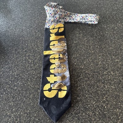 Pittsburgh Steelers 100% Silk Neck Tie Team NFL Super Bowl 90s Vintage Necktie