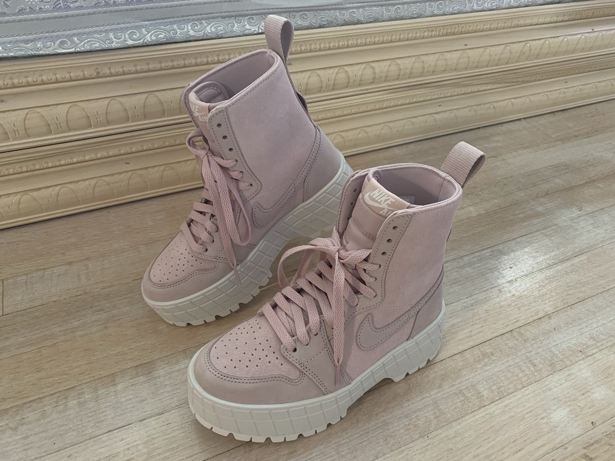 Nike Women's Air Jordan 1 Brooklyn Pink Suede Shoes Size 5.5 US | eBay