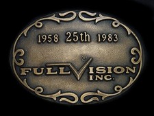 UE01112 NOS VINTAGE 1983  FULL VISION INC.  25TH ANNIVERSARY BELT BUCKLE